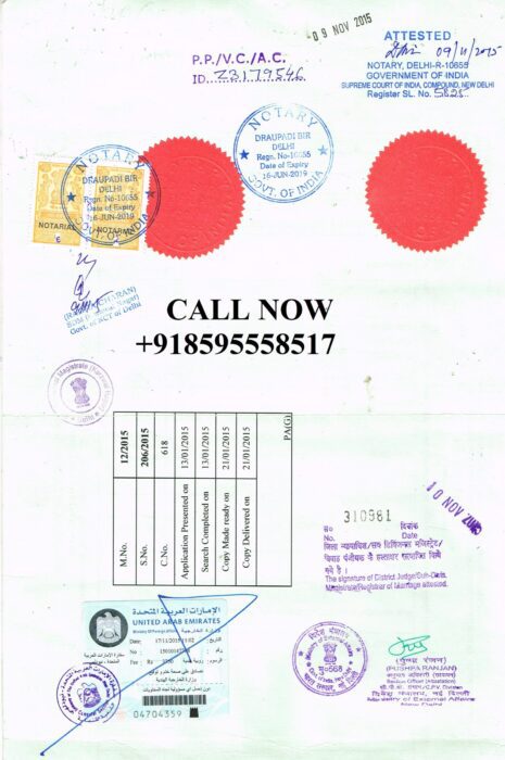 Marriage Certificate attestation from uae