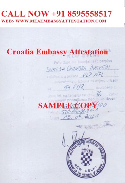 Croatia Embassy Attestation