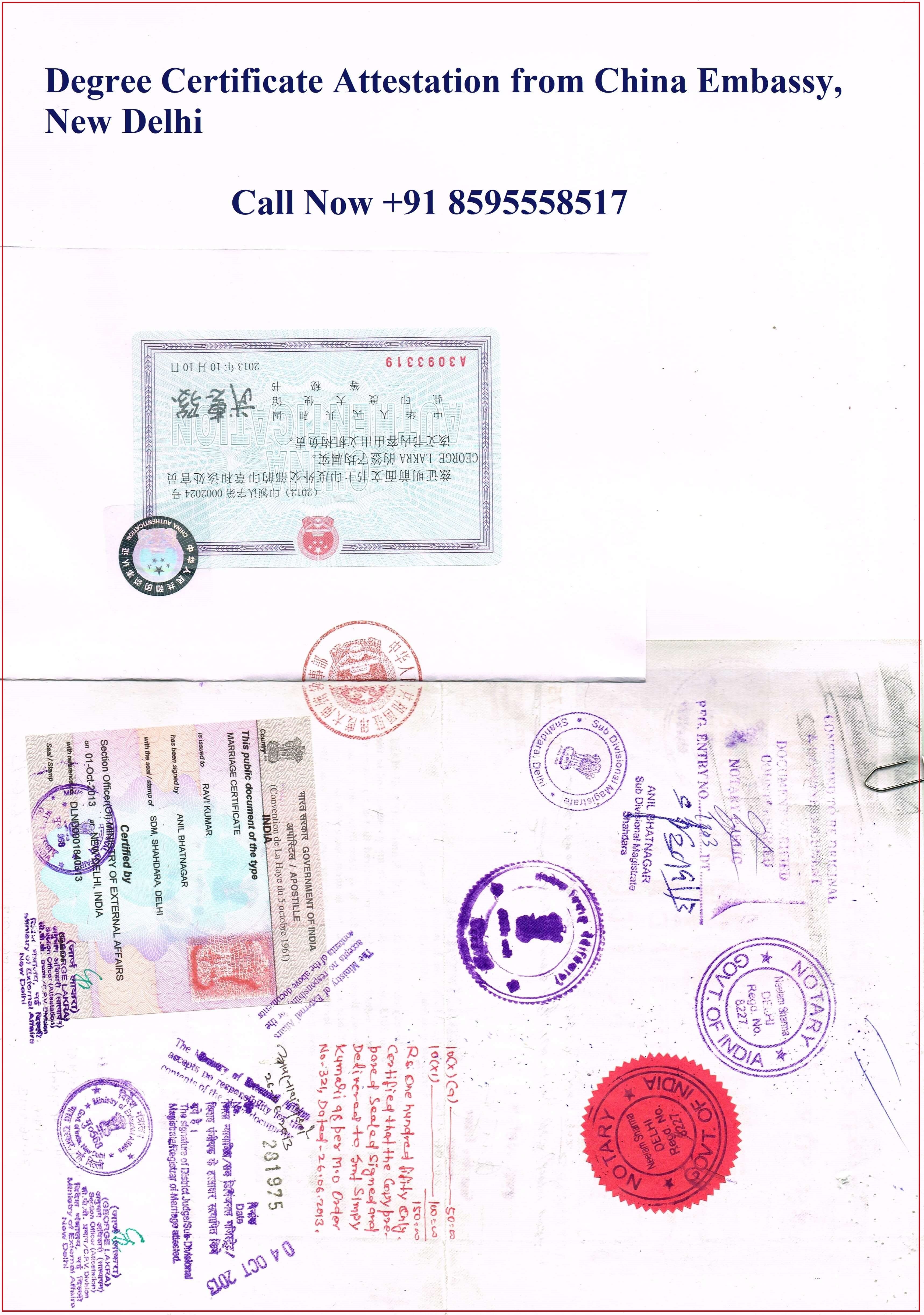 Degree Certificate Attestation China Embassy