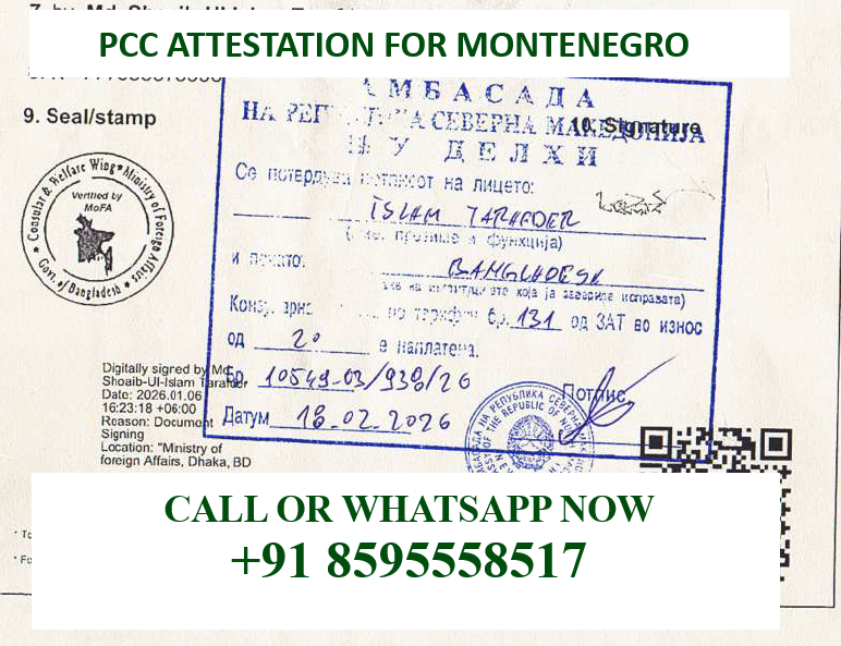 NEPAL PCC ATTESTATION FOR MONTENEGRO
