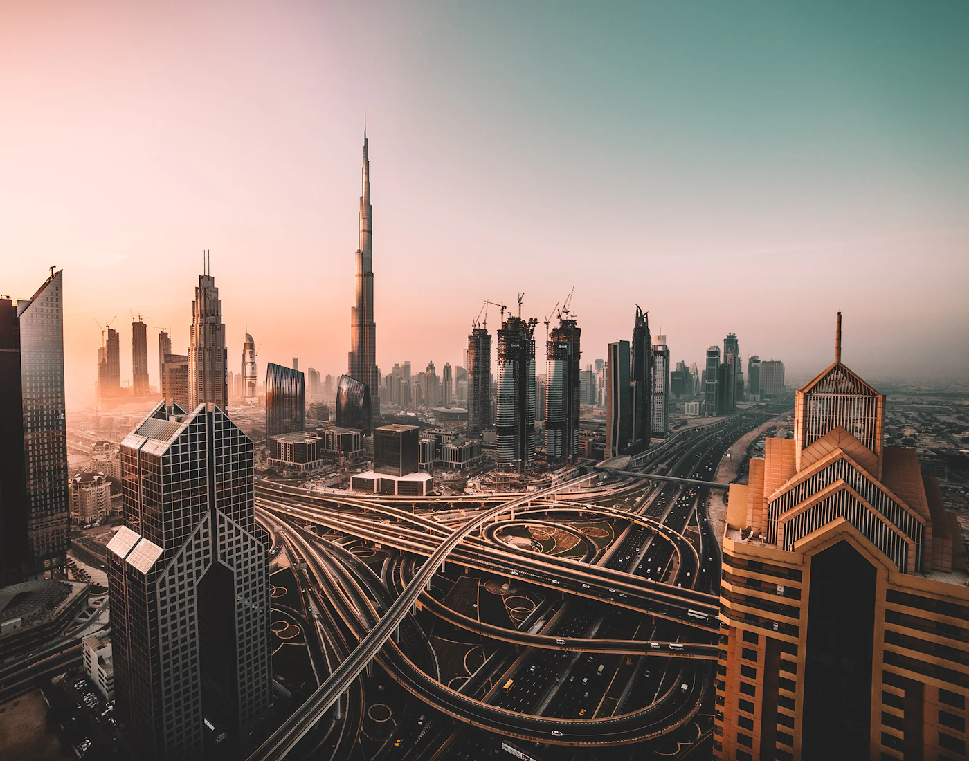 Dubai skyline with the Burj Khalifa, United Arab Emirates